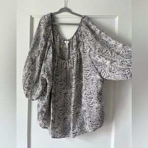 Joie Silk Blouse Black & White XS